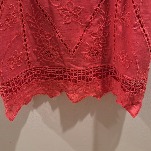 Anthropologie Yoana Baraschi Vibrant Red Embroidered Dress size 4 - Picture 5 of 7